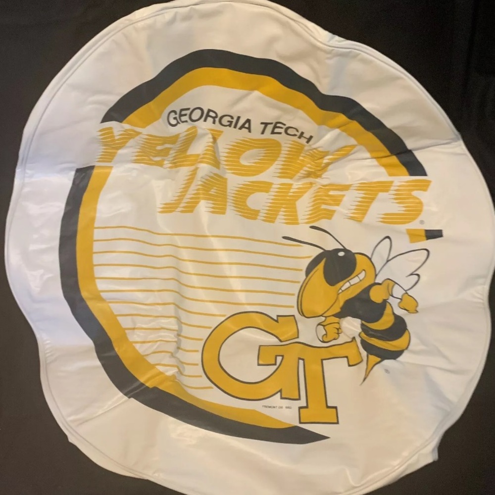 VTG 1993 New White Georgia Tech Tire Cover Water Resistant Universal Fit 16" Rim